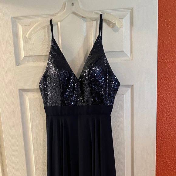 Homecoming prom dress navy sparkle size Small - Picture 1 of 4